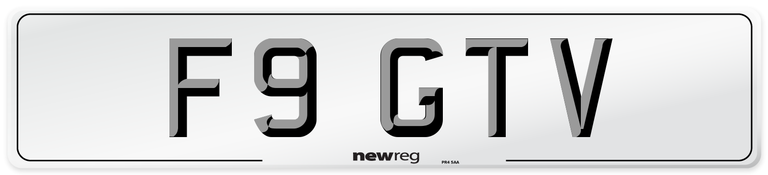 F9 GTV Number Plate from New Reg